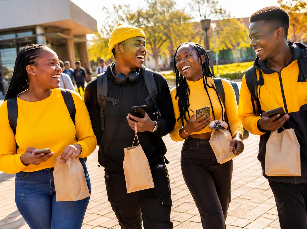 Students spending time together on campus